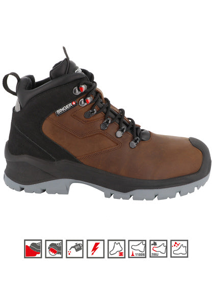 SINGER - S3 WR SRC. TIGE CUIR NUBUCK HYDROFUGE. CHAUSSANT LARGE - ABYSS