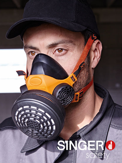 SINGER - DEMI-MASQUE RESPIRATOIRE. EN CAOUTCHOUC.POUR 1 FILTRE - DM761C