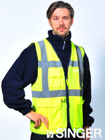 SINGER - GILET DE SIGNALISATION. POLYESTER. MULTI-POCHES - GARA